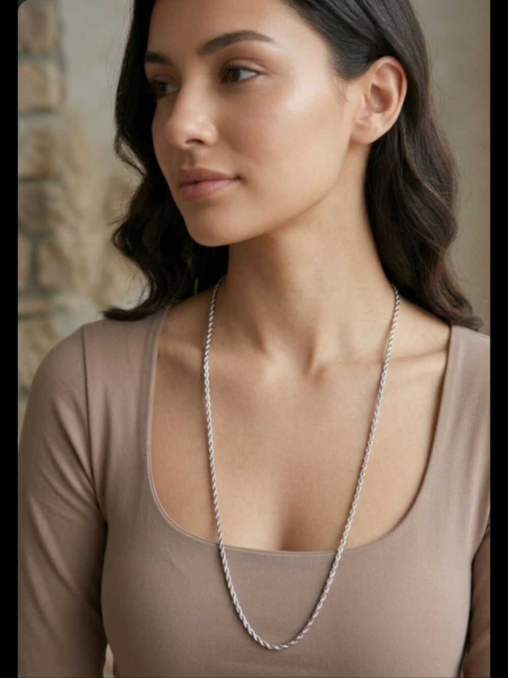 Stainless Steel Rope Chain Necklace NEW